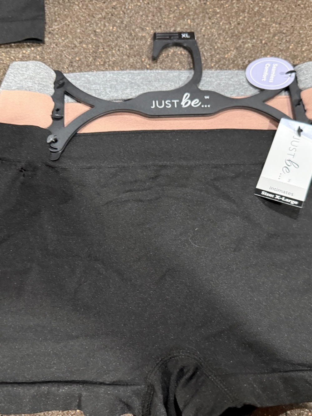 just be Women's 3-Pack Seamless Briefs in Black, Gray & Blush
